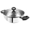 Vinod Stainless Steel Deluxe Kadai with Glass Lid 3.8 Ltr