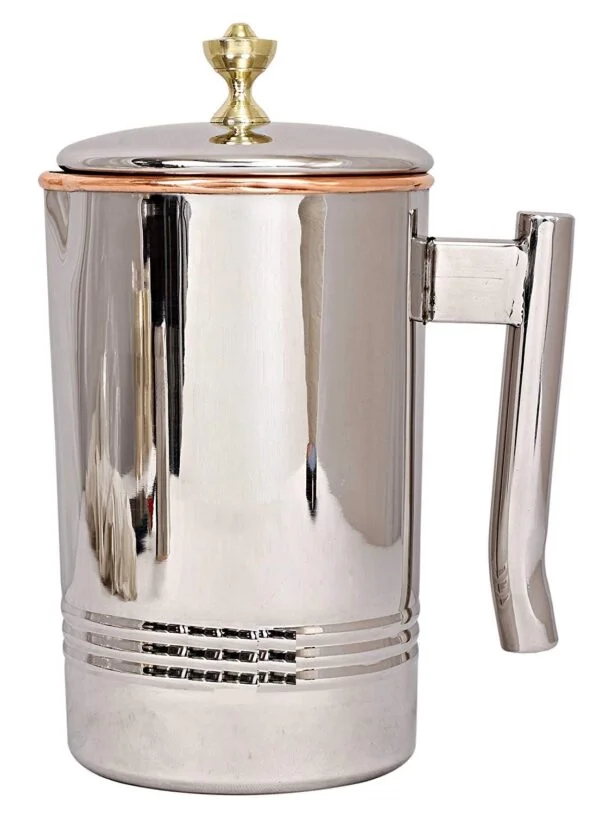 Steel Copper Jug Pitcher with Brass Knob,1500ml