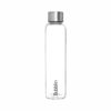 Dubblin Stream Borosilicate Glass Water Bottle,Steel Lid,1L