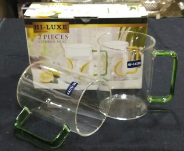 Hi-Luxe Glass Mug,2Pieces