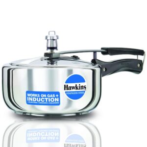Hawkins Stainless Steel Induction Compatible Pressure Cooker(Wide),3L