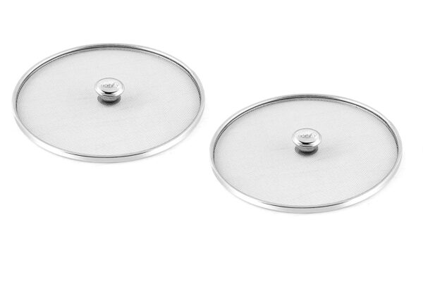 Taj Stainless Steel (Pack of 2, 8 and 9 Inch) Vessel Net Cover Lid