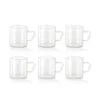 Borosil Vision Tea N Coffee Glass Mug Set Of 6 - Microwave Safe, 190 ml