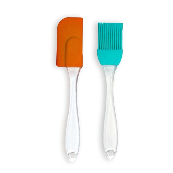 Multicolour Silicone Spatula And Pastry Brush