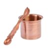 Copper Panch Patra Glass with Spoon Achmani Pali Set