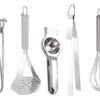 Kitchen Tools/Utilities Set of 5 (Whisk,Potato Masher,Lemon Squeezer with Opener,chimta Tong;Doctor pakkad Lifter)