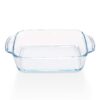Borosil Microwaveable Square Dish with Handle 800 ml