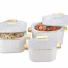 Jaypee Crinkle Klass Casserole Set of 3(1000ml,1500ml,2000ml)