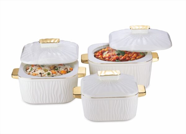 Jaypee Crinkle Klass Casserole Set of 3(1000ml,1500ml,2000ml)