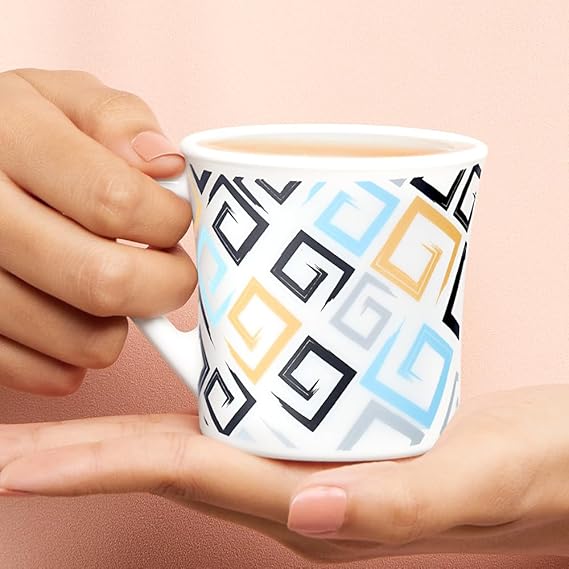 Larah by Borosil Crysta Series Ember Opalware Mug Set,160ml