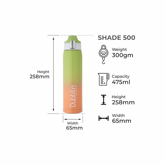 Dubblin Shade Stainless Steel Water Bottle,500 ml